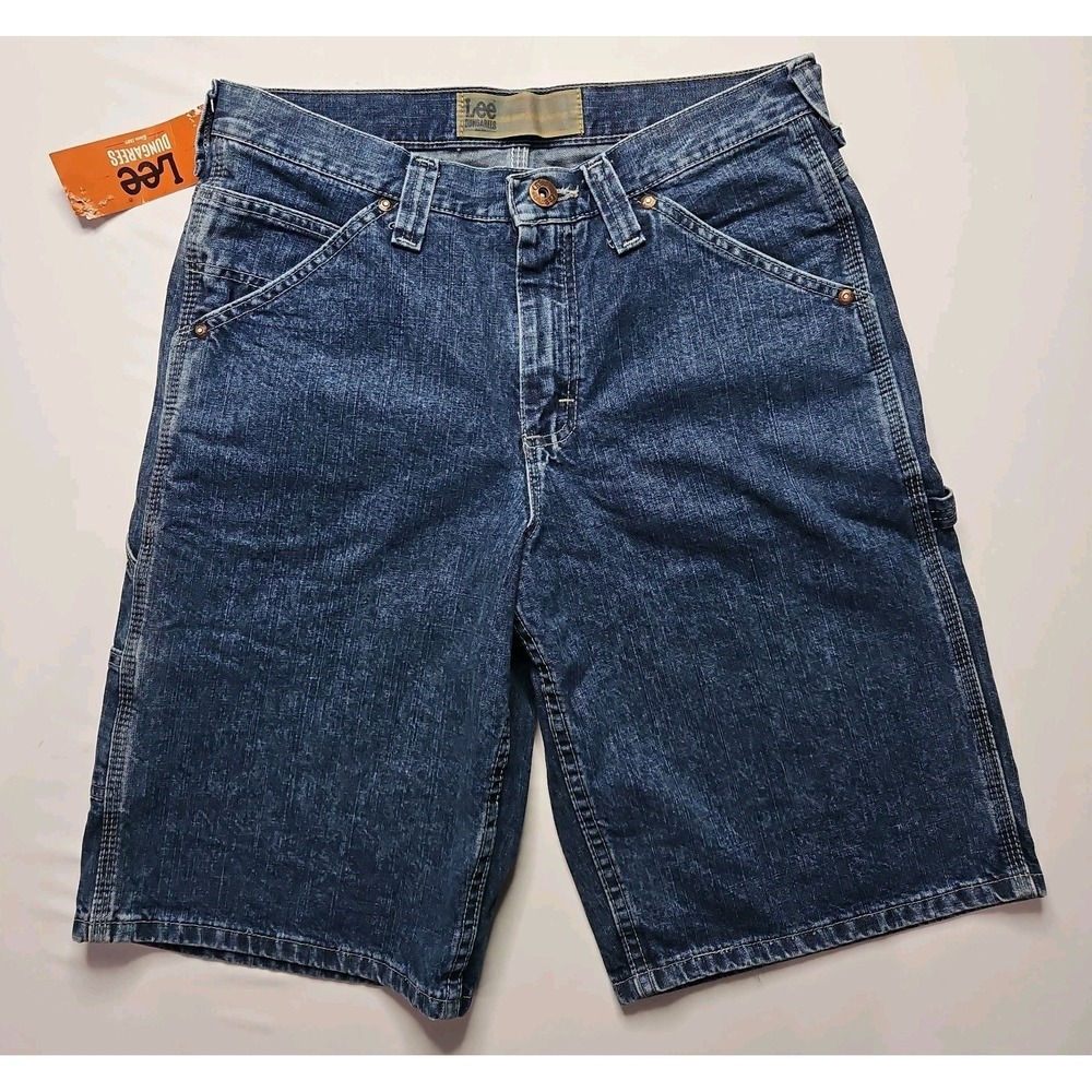 Vintage Y2K Lee Dungarees Blue Denim Cargo Shorts‎ Jorts Men's 30